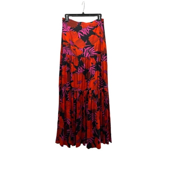 Veronica Beard Serence Tiered Skirt in Poppy, Size 0 - Picture 2 of 4